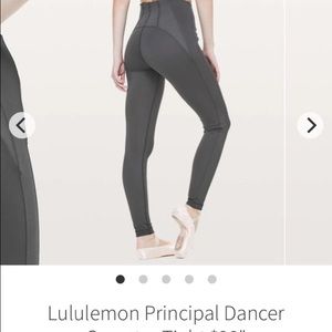 NWOT lululemon Principal dancer tights in soot/2